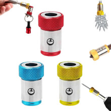 Magnetic Screwdriver Head Ring Set (3pcs) – Compatible with 1/4" Hex Drills & License Plate Screws, Heavy-Duty Magnetizer