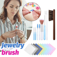 18Pcs Jewelry Cleaning Brush Tool Set for Professional Maintenance of Rings Gold Diamonds and Earrings with Polishing Cloth