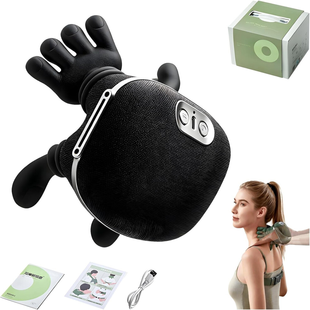 Pekkaxy Neck Massager, 2026 Upgrade Shoulder Massager with Heat Shiatsu 4D Kneading, Neck and Back Massager for Relief (Black)