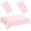Plastic tablecloth pink white checkered 2 pack 54x108 inch 1