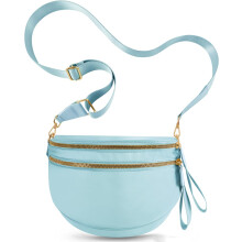 Crossbody kabelky pre ženy, veľké nylonové ľadvinky, ľadvinka, veľká veľkosť, taška cez rameno, cestovná taška, ľadovo modrá