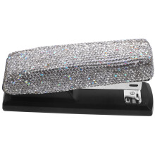 1Set Metal Desk Stapler Rhinestone Design Sturdy and Convenient for Multi Use