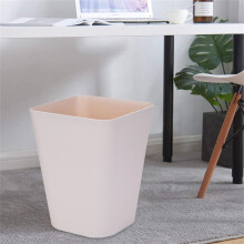 1 PCS Plastic Small Trash Can - 1.6 Gallon Square Wastebasket Garbage Can for Home Kitchen Office Bathroom,Khaki