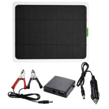 ECO-WORTHY 5W 12V Solar Trickle Charger for Car, Boat, Marine, Motorcycle & Truck Batteries – Compatible with 12V Batteries