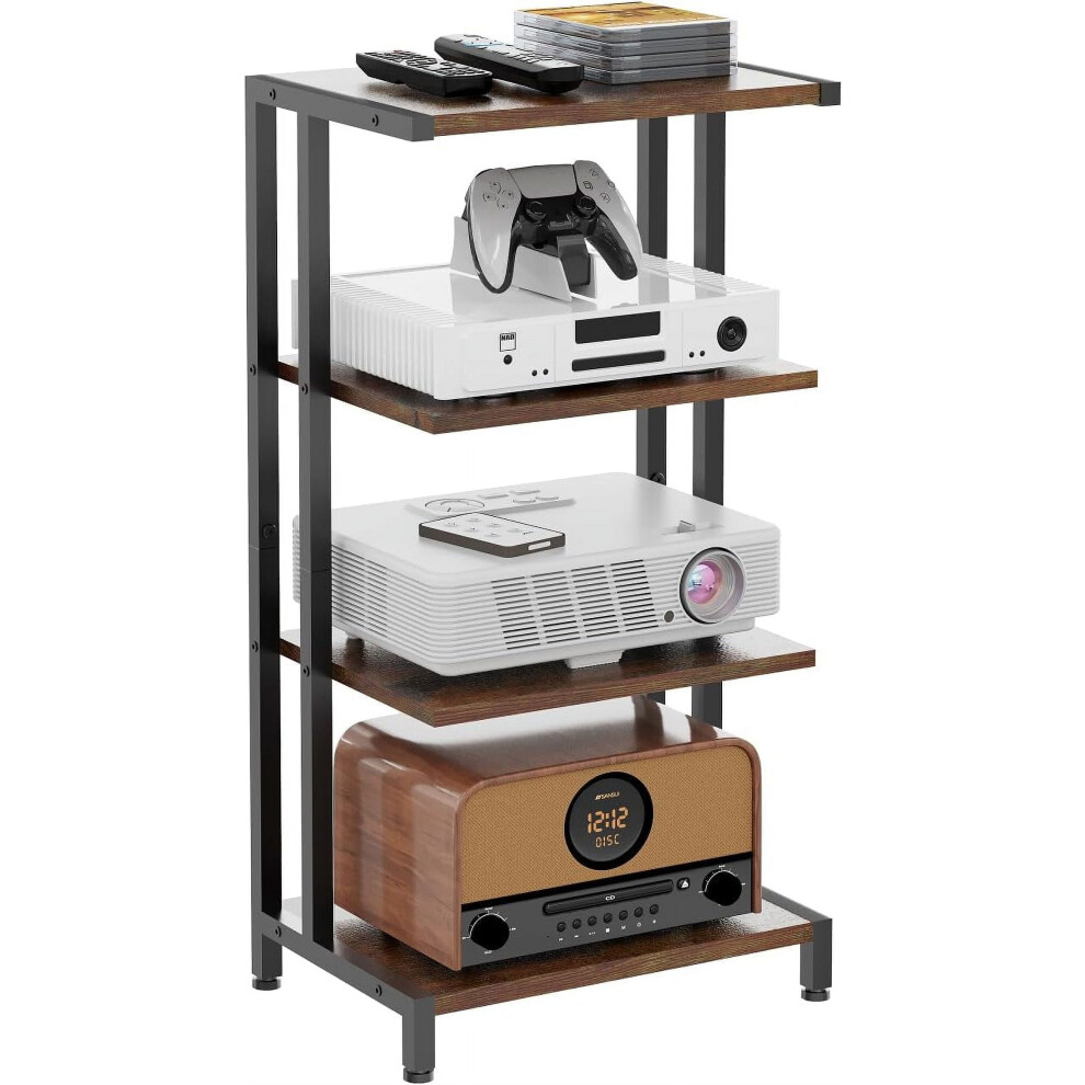4-Tier Wooden Corner Av Stand For Dvd Players, Game Consoles, Tv Box, Cable Box, Wifi Router – Compatible With Most Devices 9327961688834