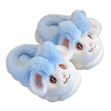 AWZXDE Comfortable Winter Girls Slippers With Adorable Bunny Design Soft Sole Indoor Shoes Warm Soft Pile Lined Home Footwear For Children
