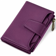 Small Wallet Women RFID Blocking Soft Leather Bifold Compact Card Holder Wallet for Women with Zipper Coin Pocket 4 ID Window