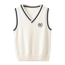AWZXDE Kids Knit Sweater Vest Sleeveless Lattice Pattern Warm Layer For School Fall And Spring White 12-13 Years