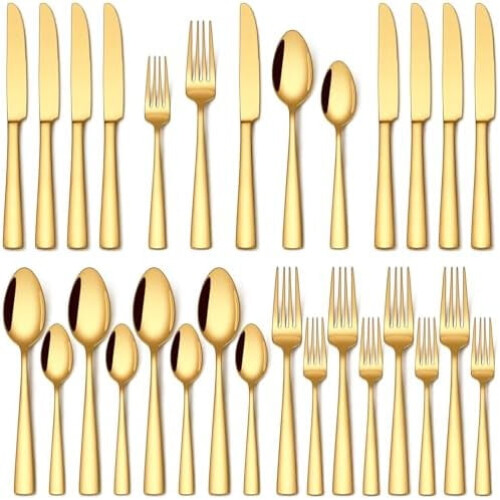 Gold Silverware Set Stainless Steel 20-Pc for 4