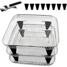 8" Square Air Fryer Rack, 3-Tier Dehydrator Rack – Compatible with Air Fryers Having Inner Size >8.2" (Square)