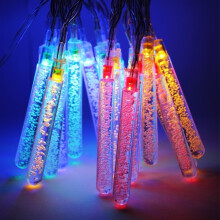 Happon 5m 20-LED Solar Icicle Lights, Waterproof Outdoor Fairy String Lights for Christmas, Party & Garden – Compatible with Solar Panels