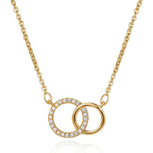 Colar com pingente de zircônia banhado a ouro 18K para mulheres