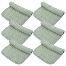 6pcs Babies Muslin Washcloths Cotton Dark Green Towel for Daily Care