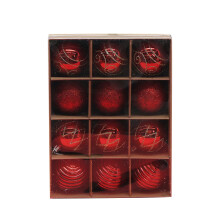 12 Pieces Christmas Tree Pendants Decorative Hanging Baubles Xmas Balls 6cm Red Color for Festival Wedding Porch