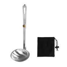 Camping Folding Spoon Outdoor Picnic 304 Stainless Steel Dinnerware Foldable Handle Soup Spoon Camping Tableware