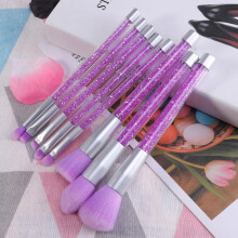 Minkissy 8Set Eye Makeup Brush Set for Everyday Makeup Makeup Brush Set in Purple Back to School
