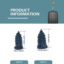 60PCS Tire Repair Rubber Nails, Spiral Vacuum Kit for Car/Truck/Motorcycle/Tractor Puncture Repair (Black)