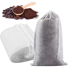 200pcs 4''x6'' Cold Brew Coffee Filter Bags, No Mess Disposable Filter Bag with Drawstring for Coffee Grounds & Ice Tea