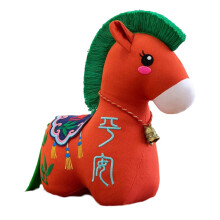 Fluffy Pony Plush Ornament Chinese Style 1 piece