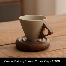 Creative Handmade Coffee Cup Ceramic Set, Exquisite Coffee Cup, Spiral Retro Cup and Saucer, Japanese High-Value Retro Latte Art Coffee Cup