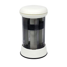 Cheese Grater/Shaver, BPA-Free Plastic and Metal, Diameter, Interchangeable Blades, Includes Lid (White)
