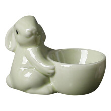 Ceramic Rabbit Egg Cup – Easter Bunny Egg Holder for Soft-Boiled Eggs, Home & Kitchen Decor, 3.5"x2.6", 1 Pack
