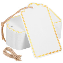 120 PCS Writable Blank Tags, 3.5x2inch Gift Tags With String, Large Marking Hang Tags for All Occasions