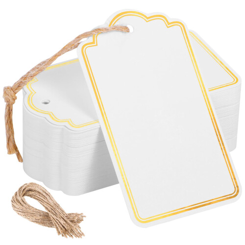 120 PCS Writable Blank Tags, 3.5x2inch Gift Tags With String, Large Marking Hang Tags for All Occasions