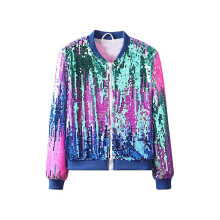 AWZXDE Girls Colorful Sequin Coat Glitter Contrast Color Jacket Kids Coats Girls Fashion Outerwear For Kids And Teens Daily Wear Multicolour1