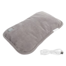 Grey Winter Hand Warmer Bag for Home Use Convenient Lint Cloth Electric Heating Tool Small Size