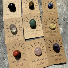 Valentine's Day Healing Crystal Card Set, Aesthetic Gemstone Gift for Kids, Classroom Party Favor,A