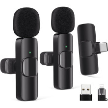 Lavalier Mic for Android/Computer/Laptop, Noise Reduction Chip, Mini Mic for Podcast/YouTube Recording (2 Pack)