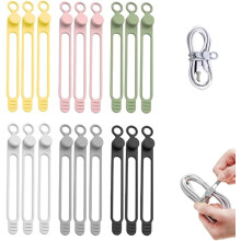 2025 Nouveaux attaches de câble élastiques en silicone (18 pièces) – Organisateur de câble réutilisable pour écouteurs, chargeurs de