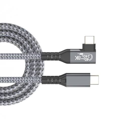 Καλώδιο επέκτασης USB C με ορθογώνια γωνία, υποστήριξη μεταφοράς δεδομένων 40Gbps,