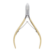 Stainless Steel Angled Cuticle Nipper – Ergonomic Gold Design, compatible with Sharp Blade, Protective Cover, Ideal Manicure Tool & Gift