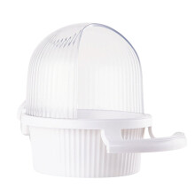 Distributeur de nourriture suspendu grande capacité pour perroquets, avec perchoir, pour perruches ondulées et calopsittes.