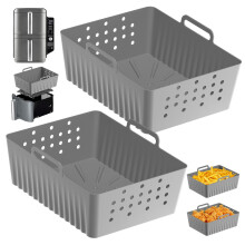 Silikonisuojukset Ninja SL401Double Stack2-Basket Air Fryer -keittimeen, uudelleenkäytettävät rei'itetyt suorakaiteen muotoiset suojukset –