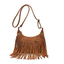 GASTROPOD Reisetaschen für Damen, Umhängetaschen aus Wildleder für Damen, schlichte Retro-Tragetasche, braunes Modell 2