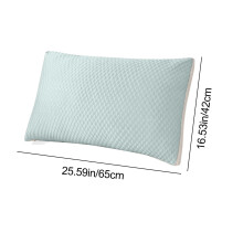 Oreiller en soie glacée | Soutien cervical respirant pour l'été | Noyau en mousse ajustable | 48 x 74 cm | Bleu/Rose/Gris