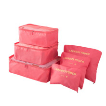 Ensemble de 6 sacs de rangement de voyage, en polyester, gris
