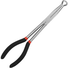 11" Car Long Reach Hose Grip Pliers, Ring Nose Spark Plug Boot Wire Removal Tool with Serrated Jaws – Compatible with SUV/RV/Sedan