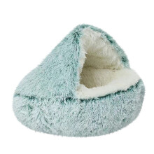 Cat Bed Round Washable 15.7 Inch Green