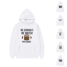 Sudadera con capucha cálida de manga larga con estampado de letras de rugby para niños y niñas, conjuntos deportivos para niños.