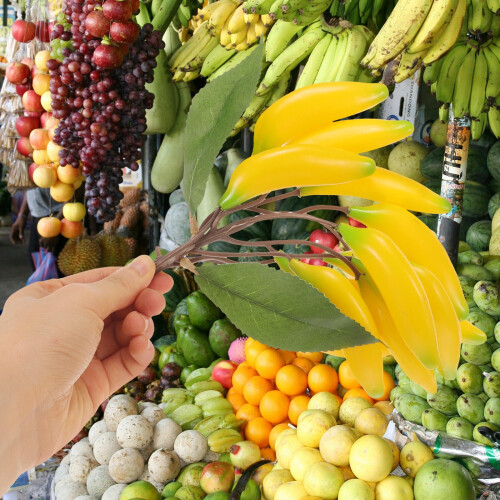 Artificial Bananas Bunch Plastic Home Decoration for Painters 1Pack
