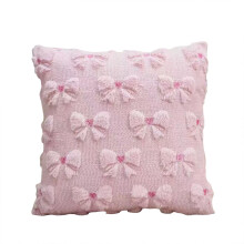 Coussin Saint-Valentin – Taie d'oreiller en peluche à nœud papillon, idéale pour canapé, lit et décoration de Noël, douce et moelleuse,