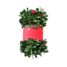 Guirlanda de Natal com Frutos Vermelhos e Folhas, Videiras Torcíveis para Árvores e Decoração Festiva de Natal