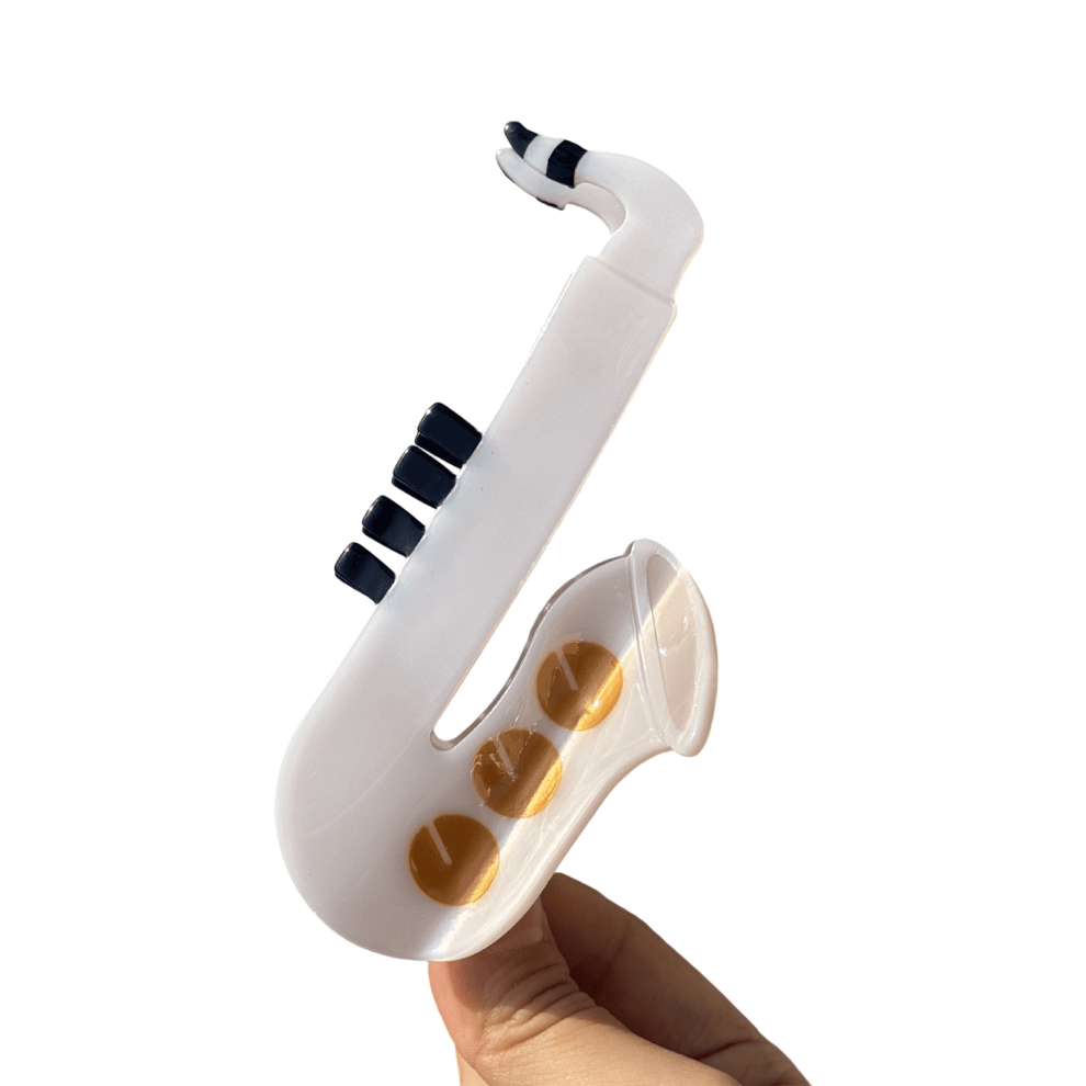 Unique Saxophone Tape Acetate Hair Clip With Fun Cartoon Musical Note Perfect For Music Festivals And Parties
