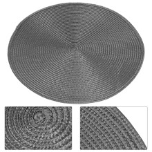 Veelzijdige donkergrijze, hittebestendige en antislip ronde placemats van PP voor familiebijeenkomsten (6 stuks)