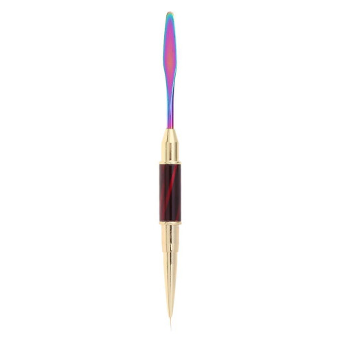 2Way Στυλό ζωγραφικής νυχιών Σπάτουλα Stick Tool Liner Drawing UV Gel Brush Πράσινο