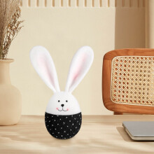 Gestrickte Osterhasenfigur mit Schlappohren – Weiche Frühlingsdeko für Regal, Tisch und Zuhause; Oster-/Geburtstagsgeschenk